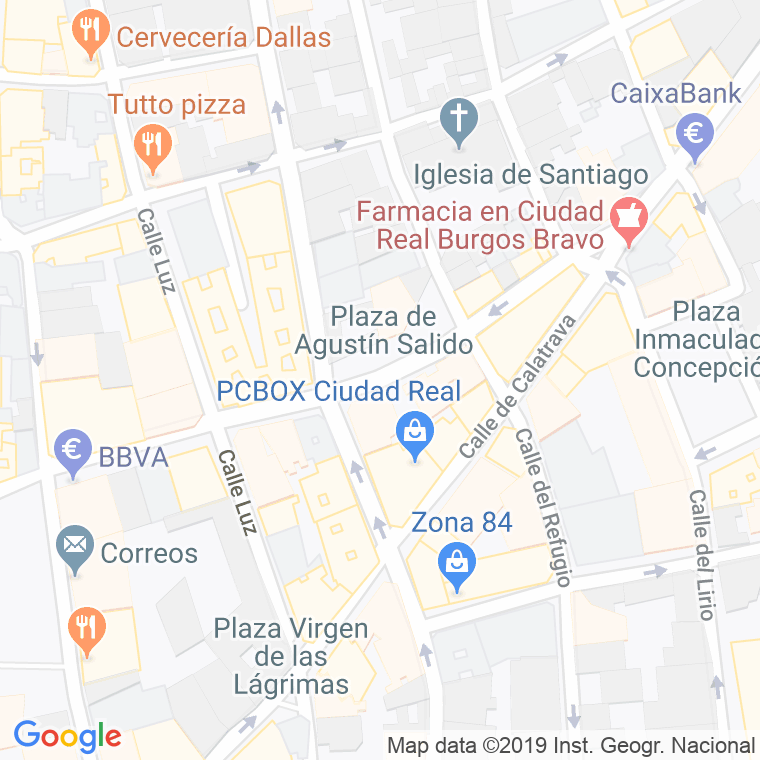 Código Postal calle Agustin Salido, plaza en Ciudad Real