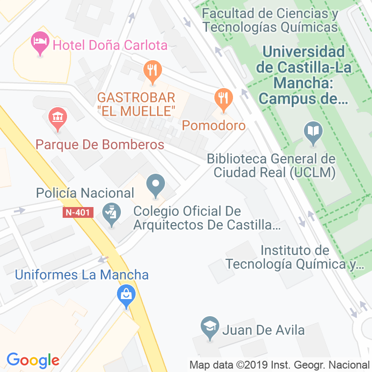 Código Postal calle Carlos Lopez Bustos en Ciudad Real