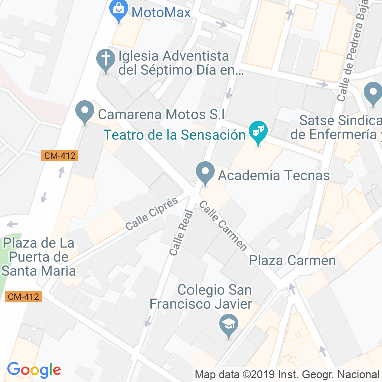 Código Postal calle Carmen, plaza (Impares Del 1 Al Final)  (Pares Del 2 Al Final) en Ciudad Real