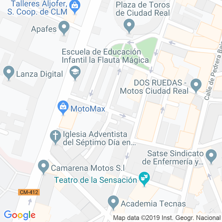 Código Postal calle Pedro Valdivia en Ciudad Real