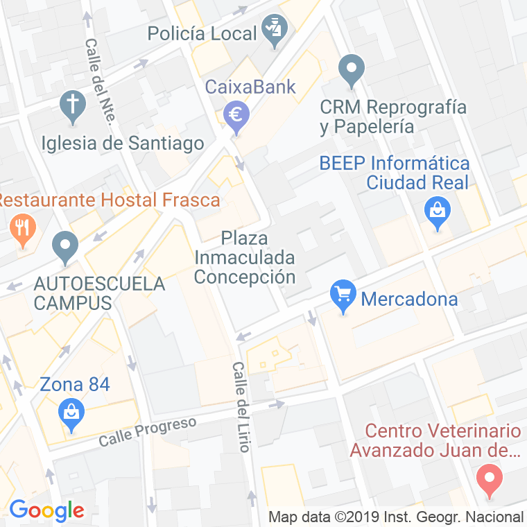 Código Postal calle Inmaculada Concepcion, plaza (Impares Del 1 Al Final)  (Pares Del 2 Al Final) en Ciudad Real