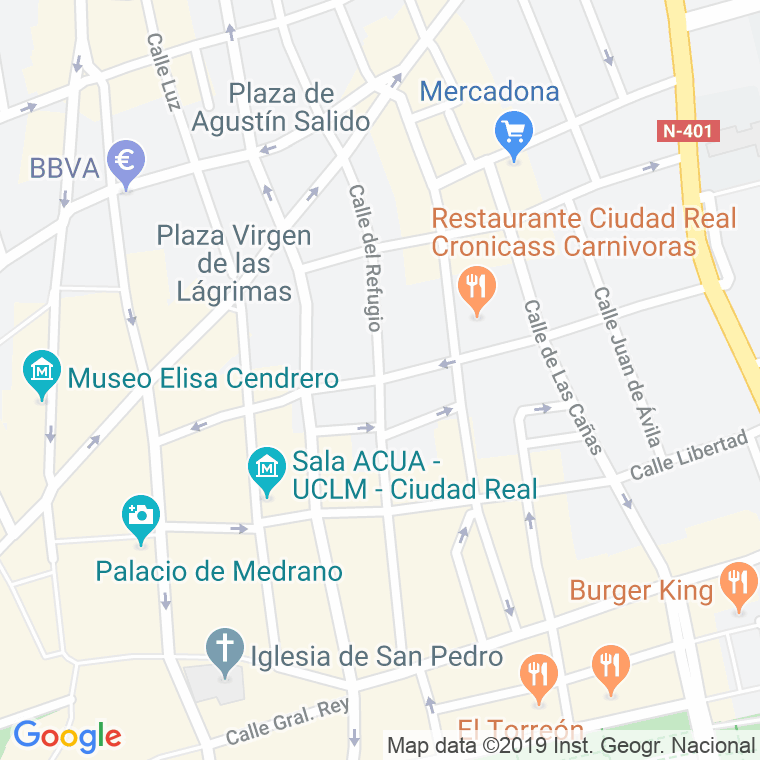 Código Postal calle Refugio en Ciudad Real