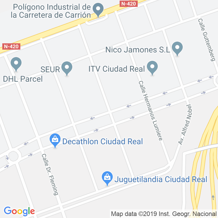Código Postal calle Luis Pasteur en Ciudad Real
