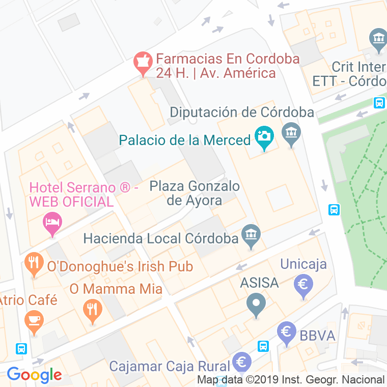 Código Postal calle Gonzalo De Ayora, plaza en Córdoba