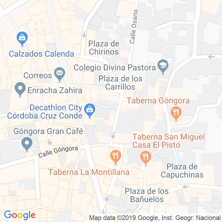 Código Postal calle Padre Posadas, calleja en Córdoba