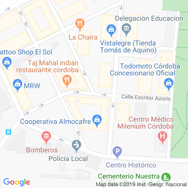Código Postal calle Escritor Azorin en Córdoba
