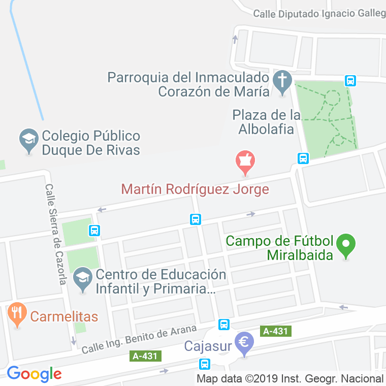Código Postal calle Baritono Jose Maria Aguilar Blanco en Córdoba