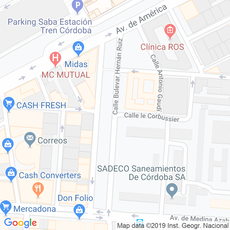 Código Postal calle Hernan Ruiz, bulevar en Córdoba