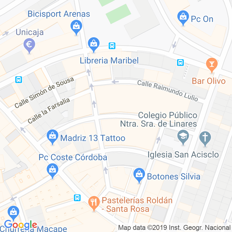 Código Postal calle Platero Bernabe De Los Reyes en Córdoba