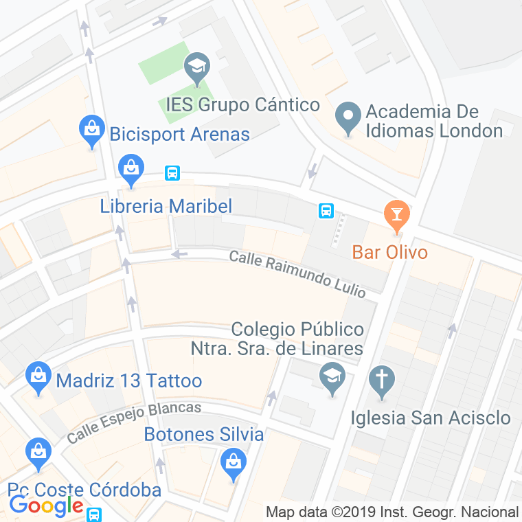 Código Postal calle Raimundo Lulio en Córdoba