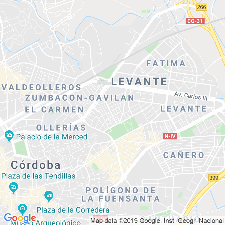Código Postal calle Calerin De Eloy, pasaje en Córdoba