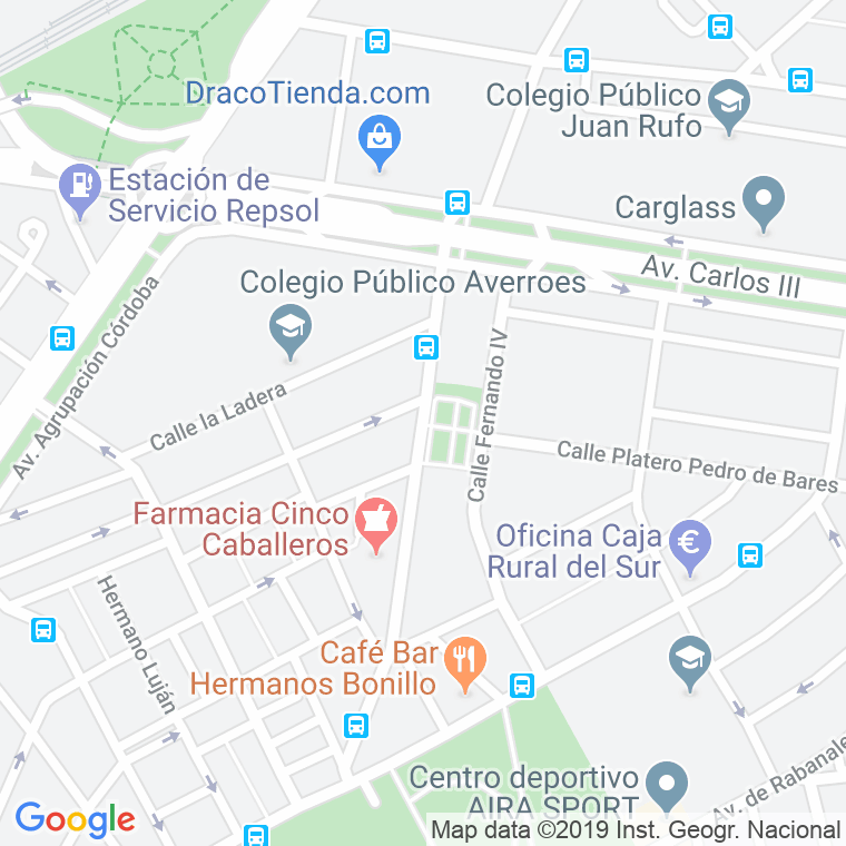 Código Postal calle Cinco Caballeros en Córdoba