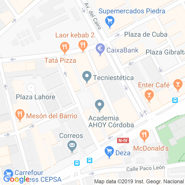 Código Postal calle Pintor Matisse en Córdoba