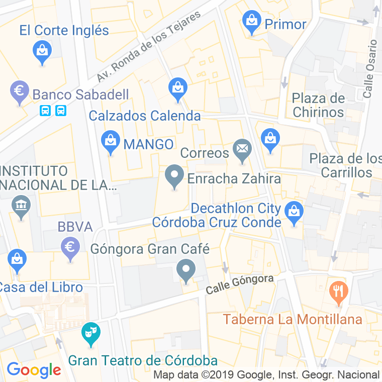 Código Postal calle Jose Aumente Baena, pasaje en Córdoba