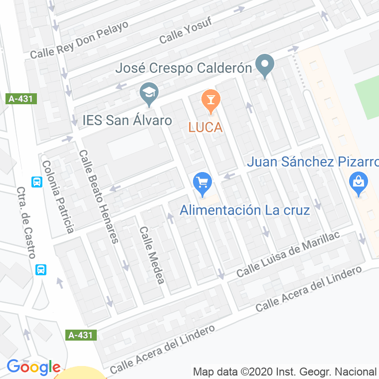 Código Postal calle Don Alfonso Onceno en Córdoba
