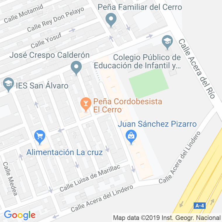 Código Postal calle Jimenez Amigo en Córdoba