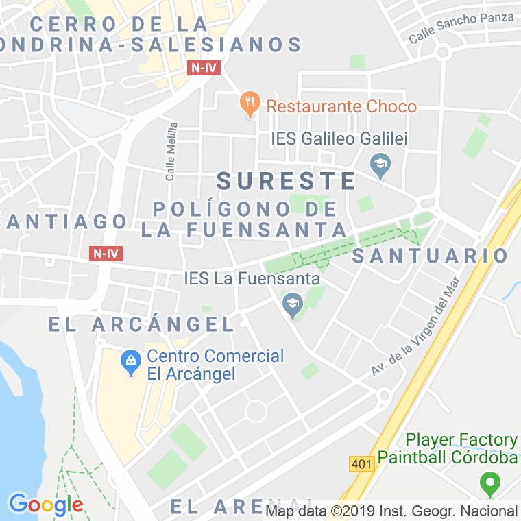 Código Postal calle Nuestra Señora De La Fuensanta, avenida en Córdoba