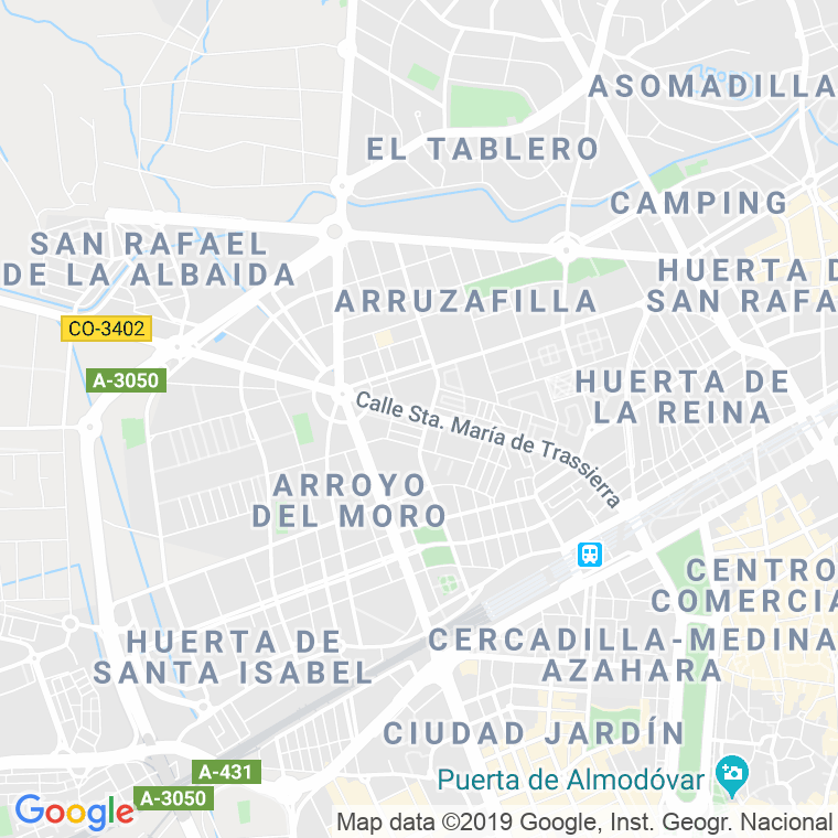 Código Postal calle Benigno Lacor (Santa Maria Trassierra), plaza en Córdoba