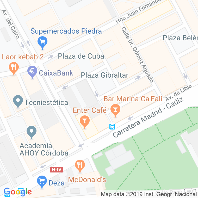 Código Postal calle Ciudad De Mengibar en Córdoba
