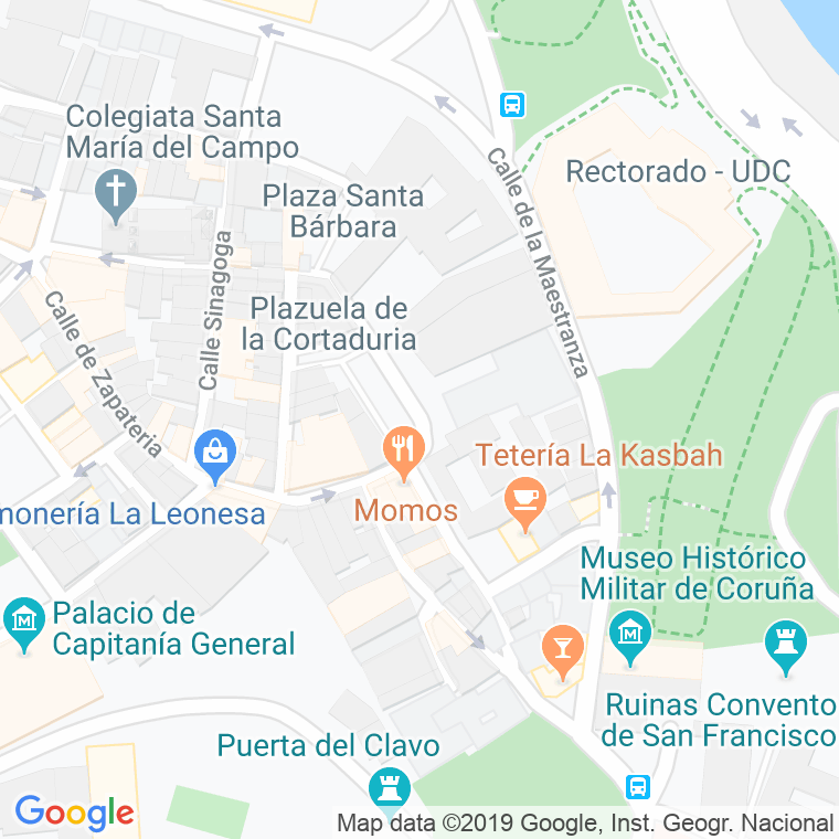 Código Postal calle Santo Domingo, prazuela en A Coruña