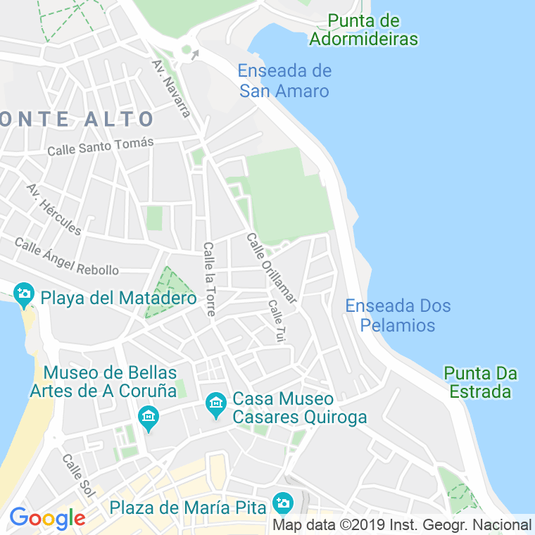 Código Postal calle Orillamar   (Impares Del 37 Al Final)  (Pares Del 60 Al Final) en A Coruña