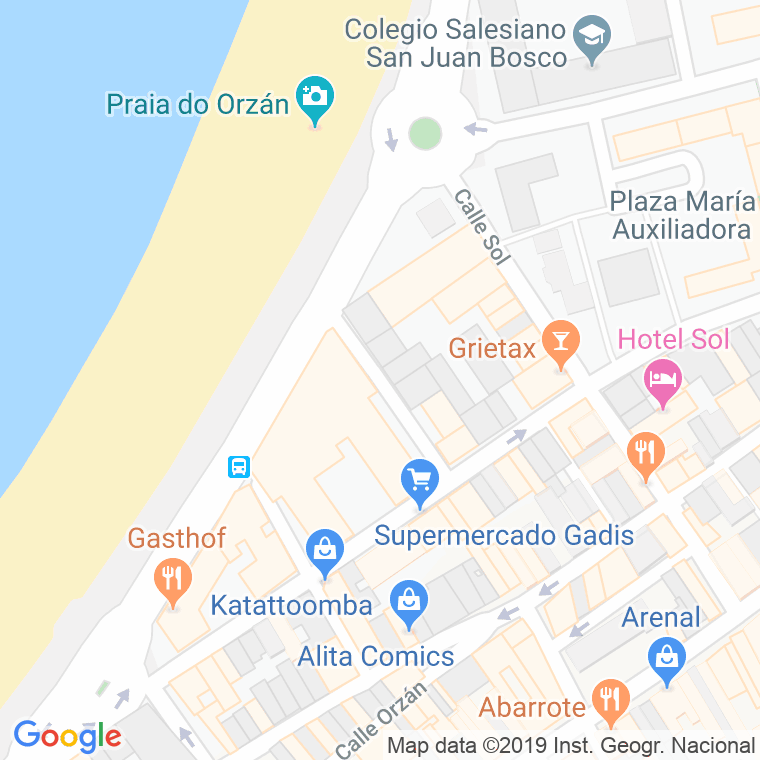 Código Postal calle Orzan, pasadizo en A Coruña