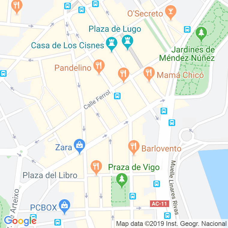 Código Postal calle Galicia, praza en A Coruña