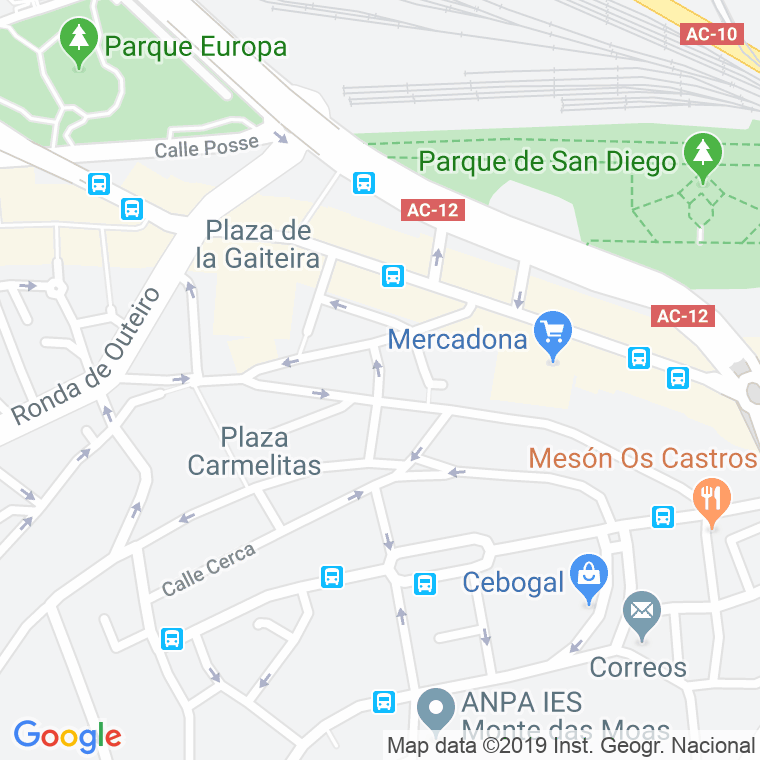 Código Postal calle Vaamonde Lores en A Coruña