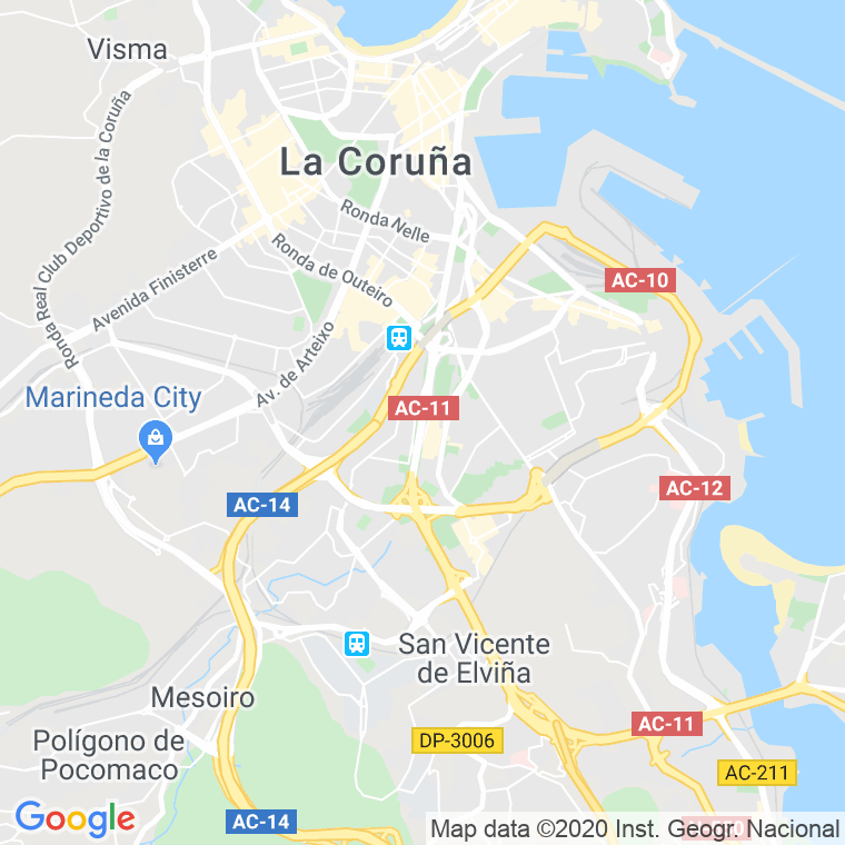 Código Postal calle Alcalde Alfonso Molina, avenida (Pares Del 10 Al 22) en A Coruña