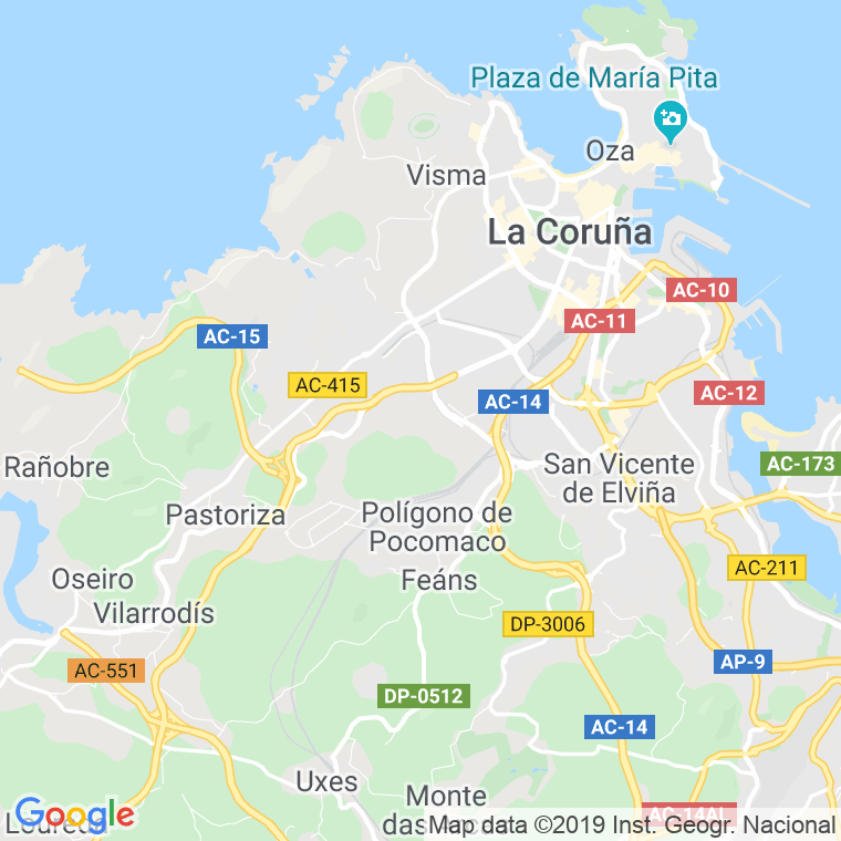 Código Postal calle Amelia Pelaez en A Coruña