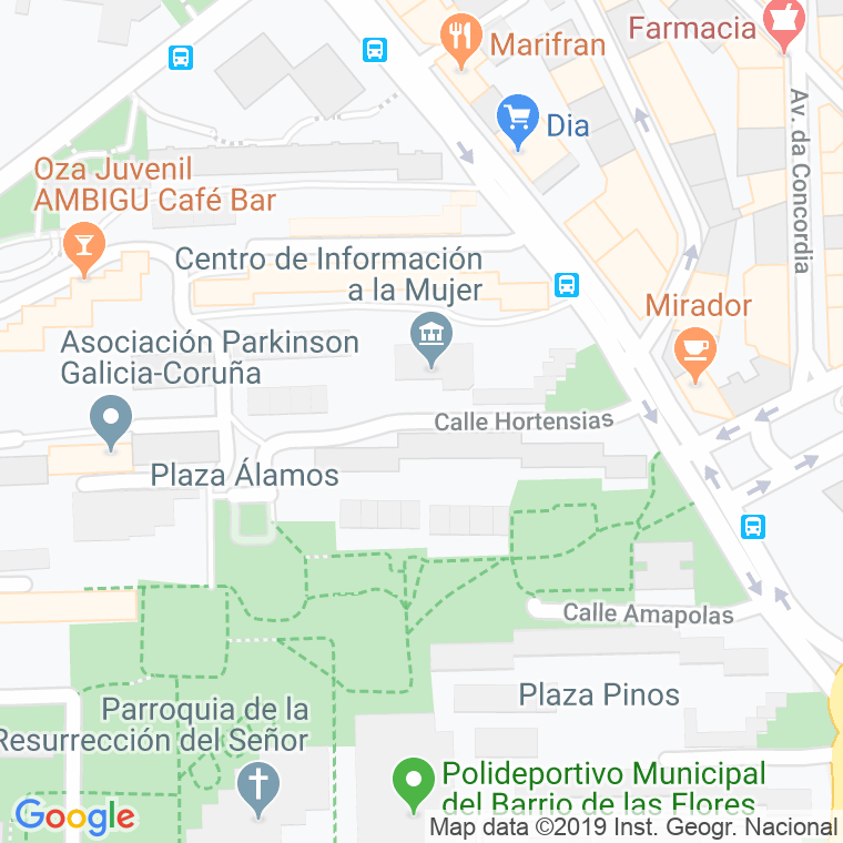 Código Postal calle Hortensias en A Coruña