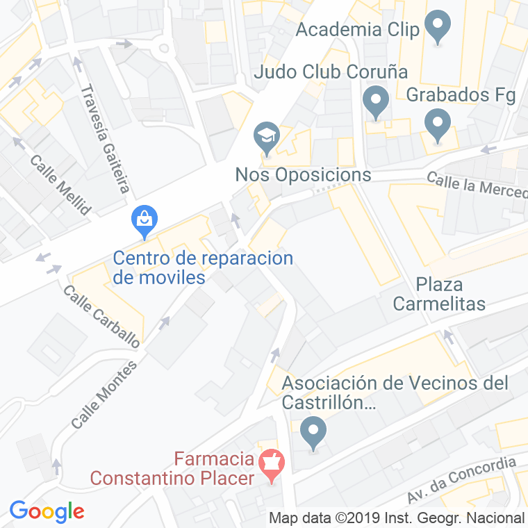 Código Postal calle Montiño en A Coruña
