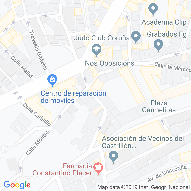Código Postal calle Montiño, Primera, travesia en A Coruña