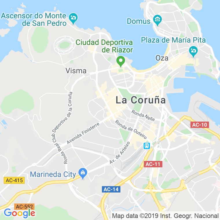 Código Postal calle Outeiro, ronda (Impares Del 29 Al 97)  (Pares Del 34 Al 98) en A Coruña
