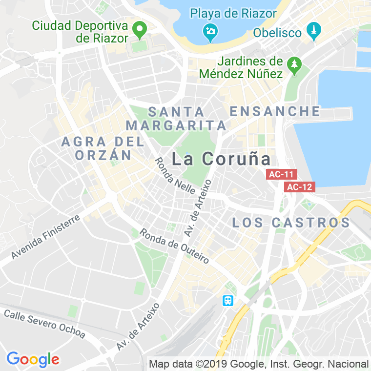 Código Postal calle Nelle, ronda (Impares Del 91 Al Final)  (Pares Del 110 Al Final) en A Coruña
