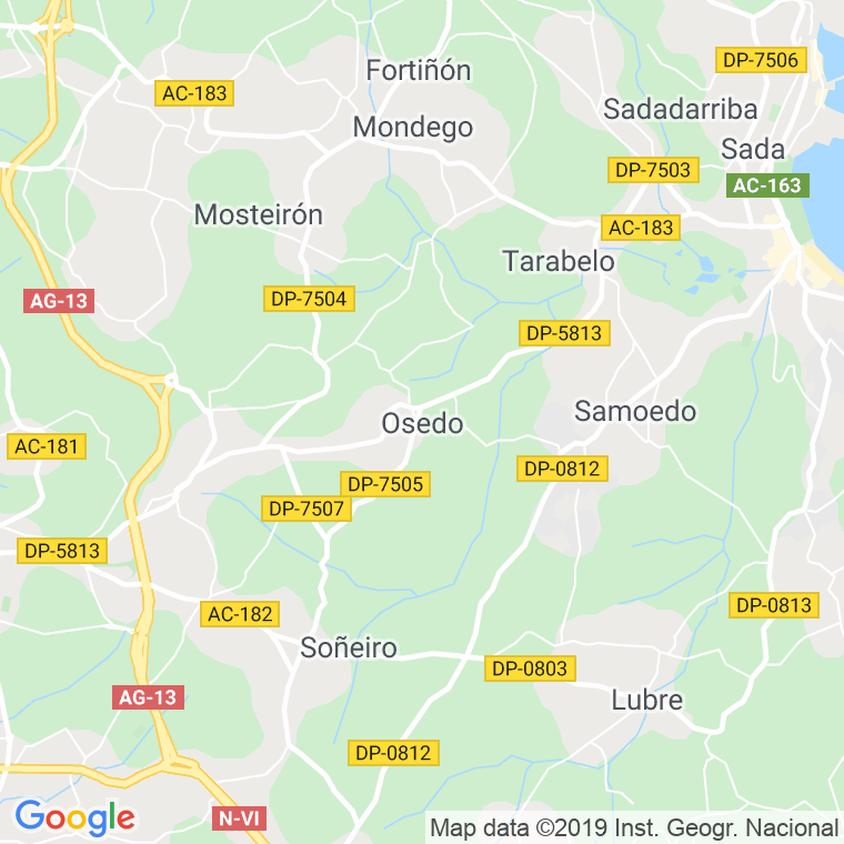 Código Postal de Osedo (San Xulian-osedo) en Coruña