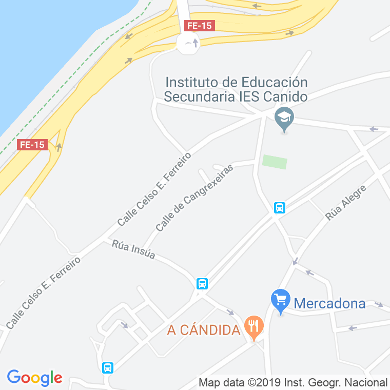 Código Postal calle Cangrexeiras en Ferrol