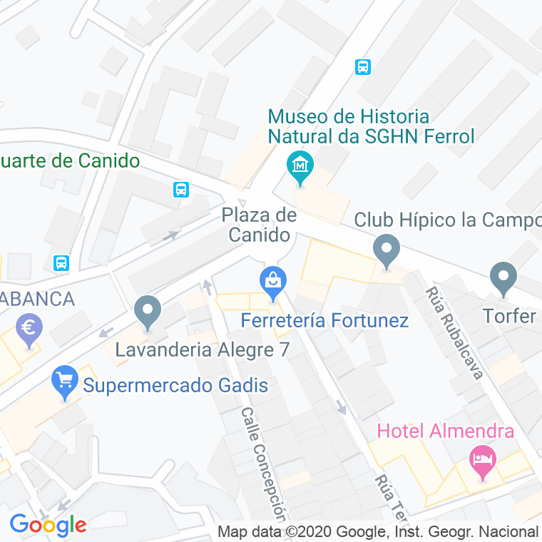 Código Postal calle Canido, praza (Impares Del 5 Al Final)  (Pares Del 6 Al Final) en Ferrol