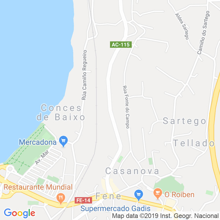 Código Postal de Conces (Fene) en Coruña