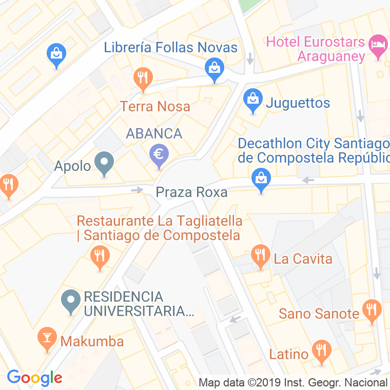Código Postal calle Roxa, praza en Santiago de Compostela