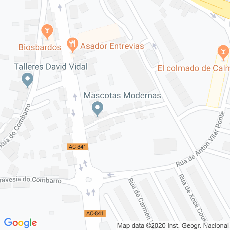 Código Postal calle Condomiñas, Das en Santiago de Compostela