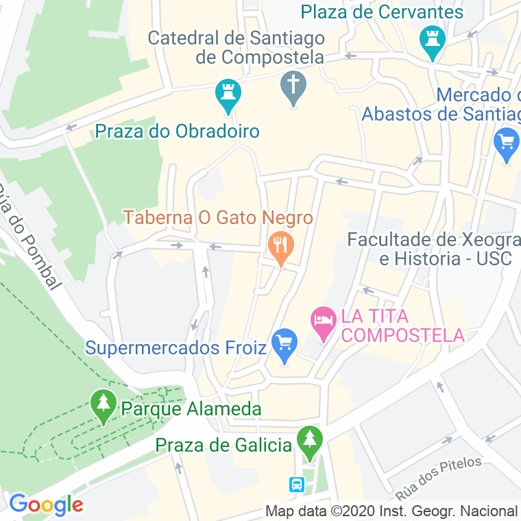 Código Postal calle Franco, prazuela en Santiago de Compostela