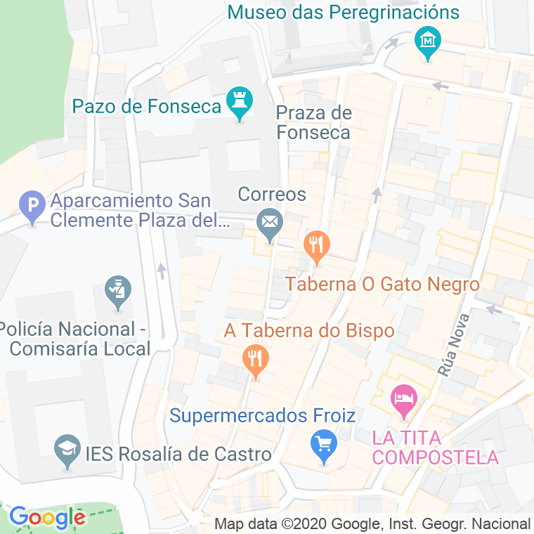 Código Postal calle Franco, travesa en Santiago de Compostela