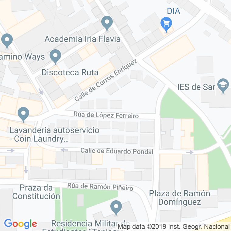Código Postal calle Lopez Ferreiro en Santiago de Compostela