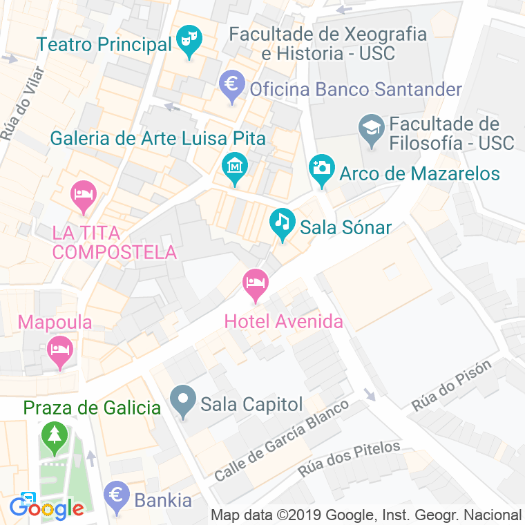 Código Postal calle Gramaticos, Dos, transito en Santiago de Compostela