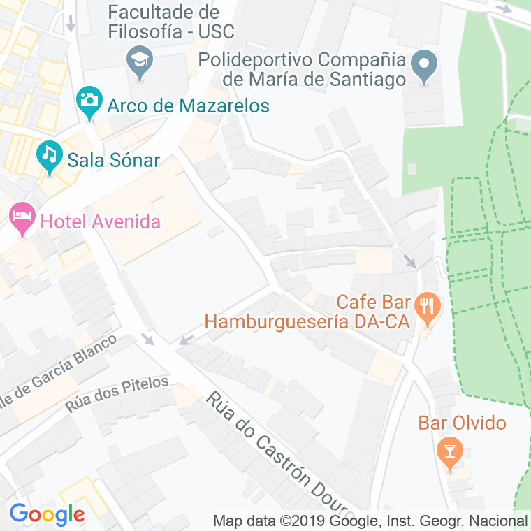 Código Postal calle Pexigo De Arriba en Santiago de Compostela
