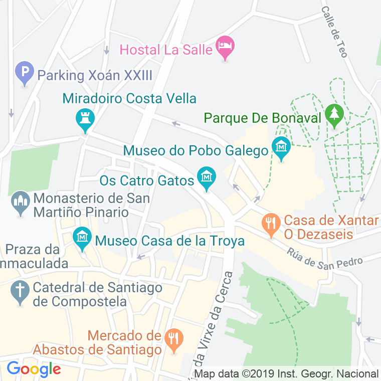 Código Postal calle Entremuros en Santiago de Compostela