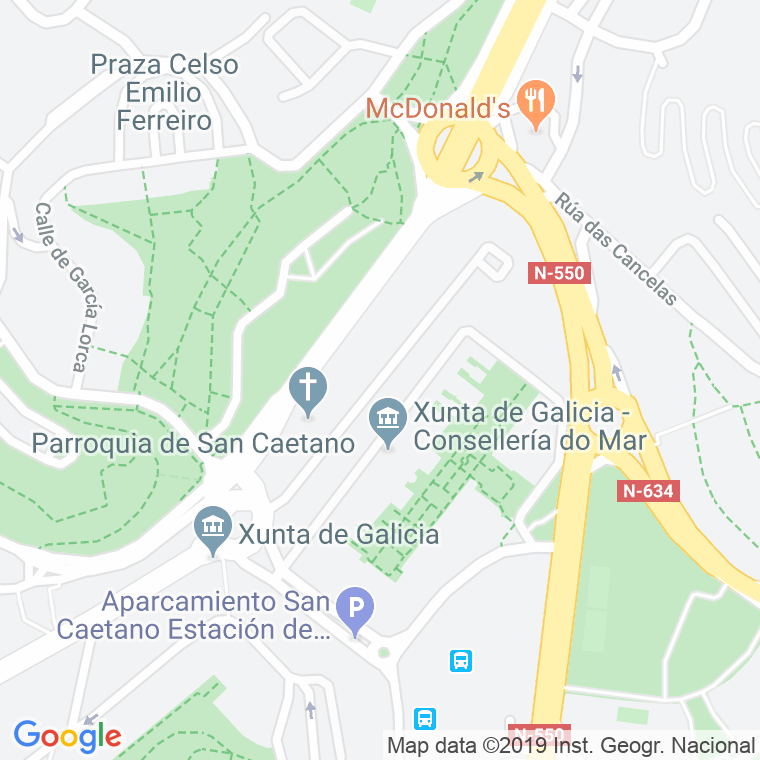 Código Postal calle Otero Pedraio en Santiago de Compostela