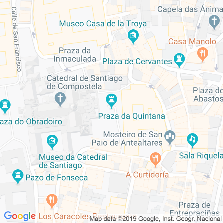 Código Postal calle Quintana, praza en Santiago de Compostela