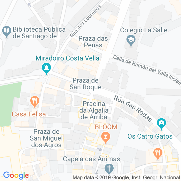 Código Postal calle San Roque, praza en Santiago de Compostela